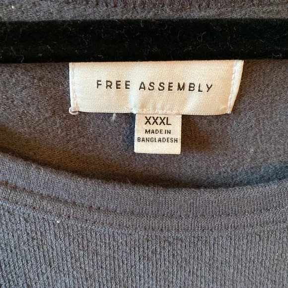 Free Assembly Organic Cotton Long Sleeve Top Size XXXL - Picture 2 of 6
